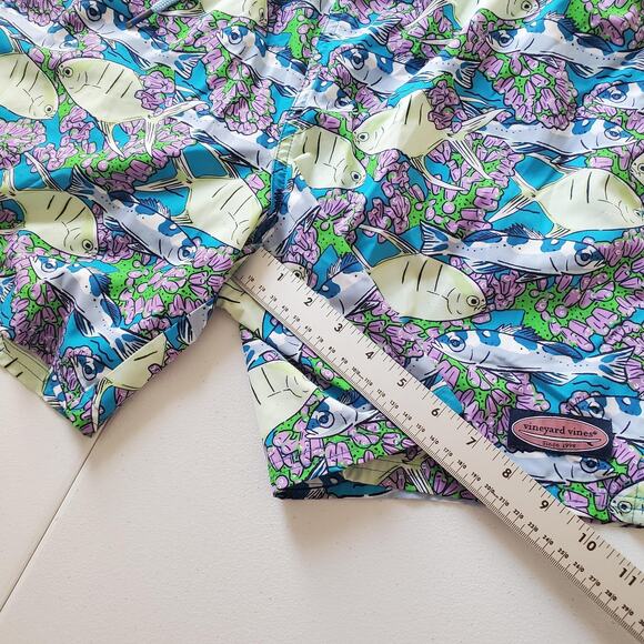 Vineyard Vines Shorts Mens Medium Blue Fish Swim Trunks Board Shorts - Picture 6 of 8